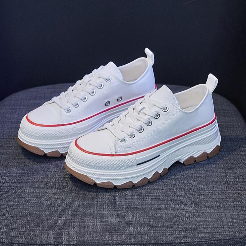 Womens Shoes  Spring And Summer New Breathable High Platform Woman Tennis Shoes Casual Canvas Sneakers For Women