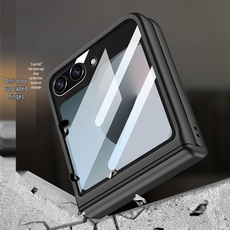 Samsung Z Flip 6 Ultra-thin Foldable Phone Case with Large Window and Magnetic Buckle