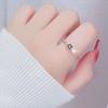 925 Sterling Silver Zircon Adjustable Engagement Rings For Women Wedding Elegant Jewelry Ladies Accessories Gifts