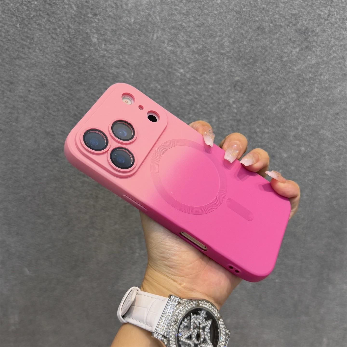 

Applicable To IPhone17PRO Mobile Phone Case Gradient Magnetic Scrub Apple 16E Silicone 15 Full Package Anti Fall Protection Case iPhone17