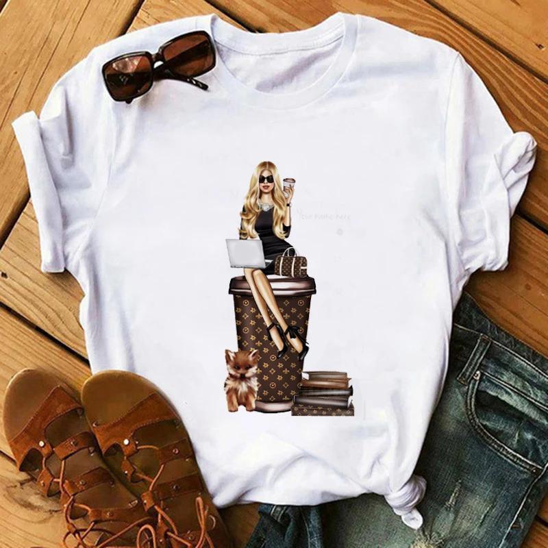 

Fashion Print T-shirt Kawaii Melanin T Shirt Women Funny Black African Curly Hair Girl Graphic Tees Aesthetic Tshirt Female Unisex 4XL