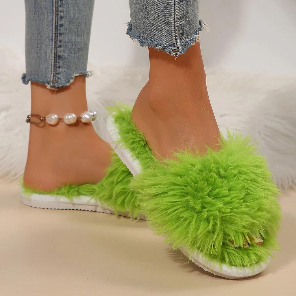 Fashion Women Indoor Slippers Autumn Winter New Plush Home Lazy Shoes for Women Anti Slip Durable Fashion Warm Slippers Slides Women