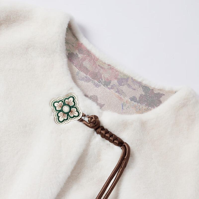 Paster New Chinese Style Faux Mink Fur Embroidered Autumn Winter Coat