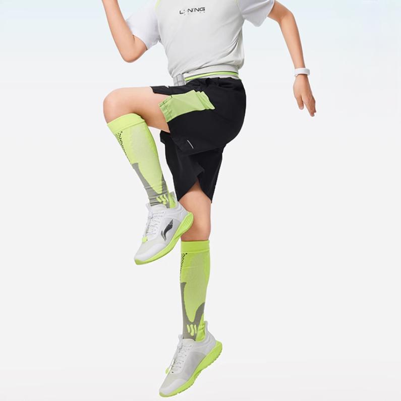 Li-Ning Cloud Comfortable Lightweight Drawstring Shock Absorption Low-Top Running Shoes Kids sneakers White Yellow Green YKFU052-1