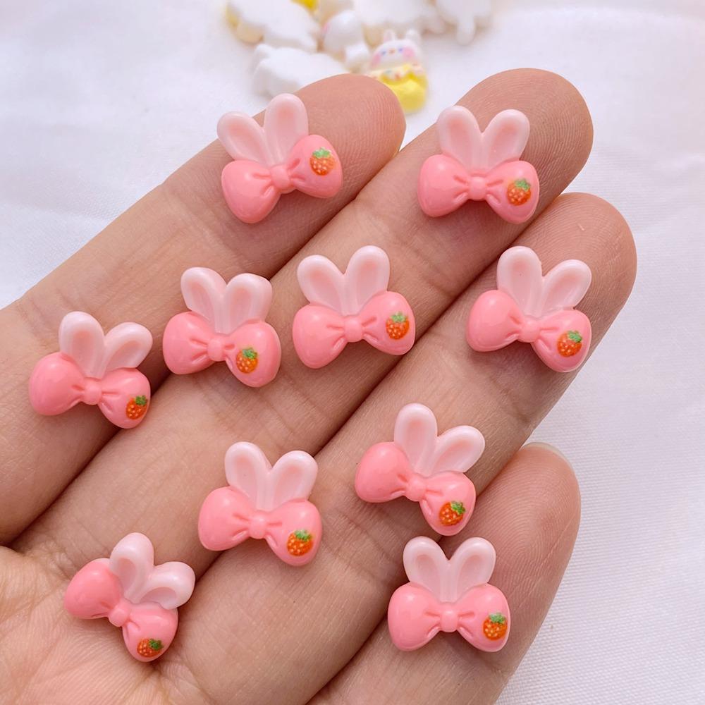 20Pcs New Cute Resin Mini Cartoon Rabbit Series Flat Back Manicure Parts Embellishments For Hair Bows Accessories