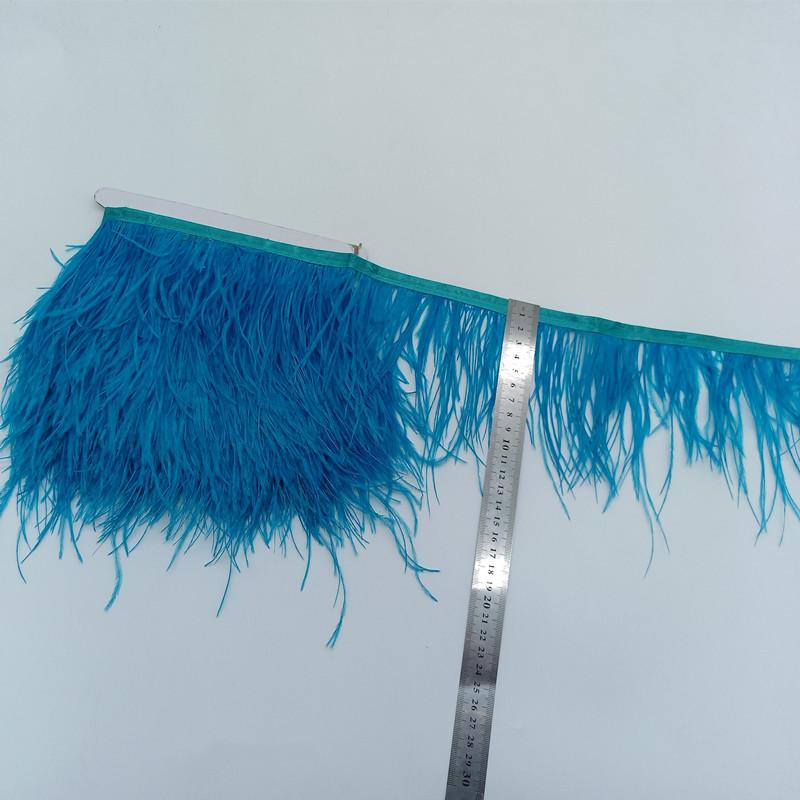 Feather1meter Dyed Colorful Ostrich Feathers Trim Ribbon for Dress Clothing Decoration Sewing Needlework Handicraft Accessories10-15cm