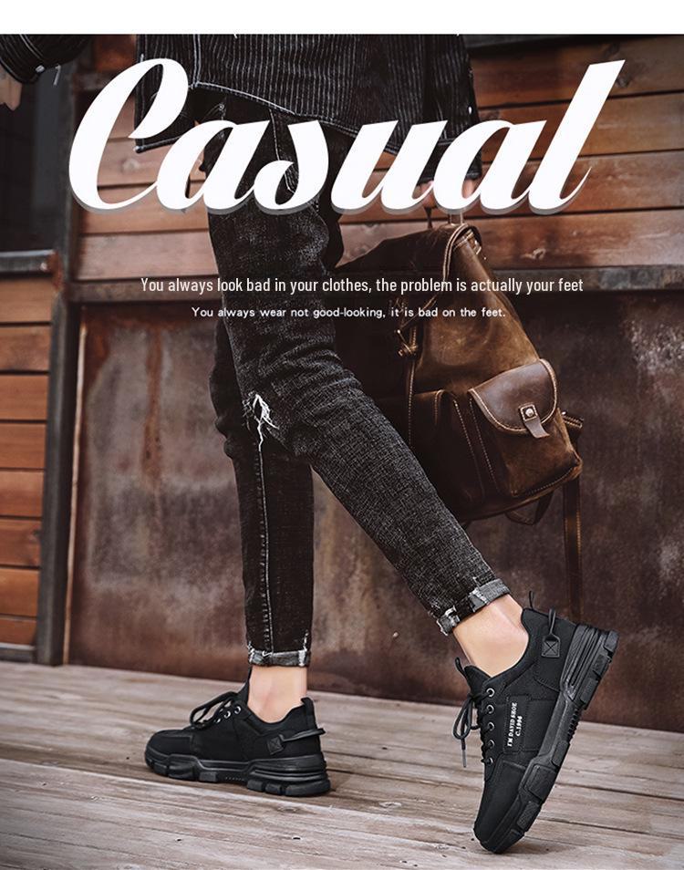 Teniși de lucru negri ușori pentru bărbați: Încălțăminte casual pentru exterior, rezistentă la uzură, respirabilă, antiderapantă