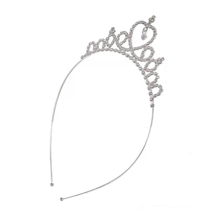 Korean Style Rhinestone Princess Tiara Headband for Children, Student Performance Hair Accessory.