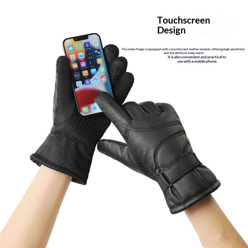 Men S Winter Glove Thickened Fleece Lined Touchscreen Waterproof Windproof Cold Resistant Motorcycle Riding Outdoor Skiing Glove чёрный