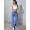 High Waisted Loose Wide Leg Pants, Hanging Floor Length Pants, Black, Straight Leg, Jeans, Women's Pants