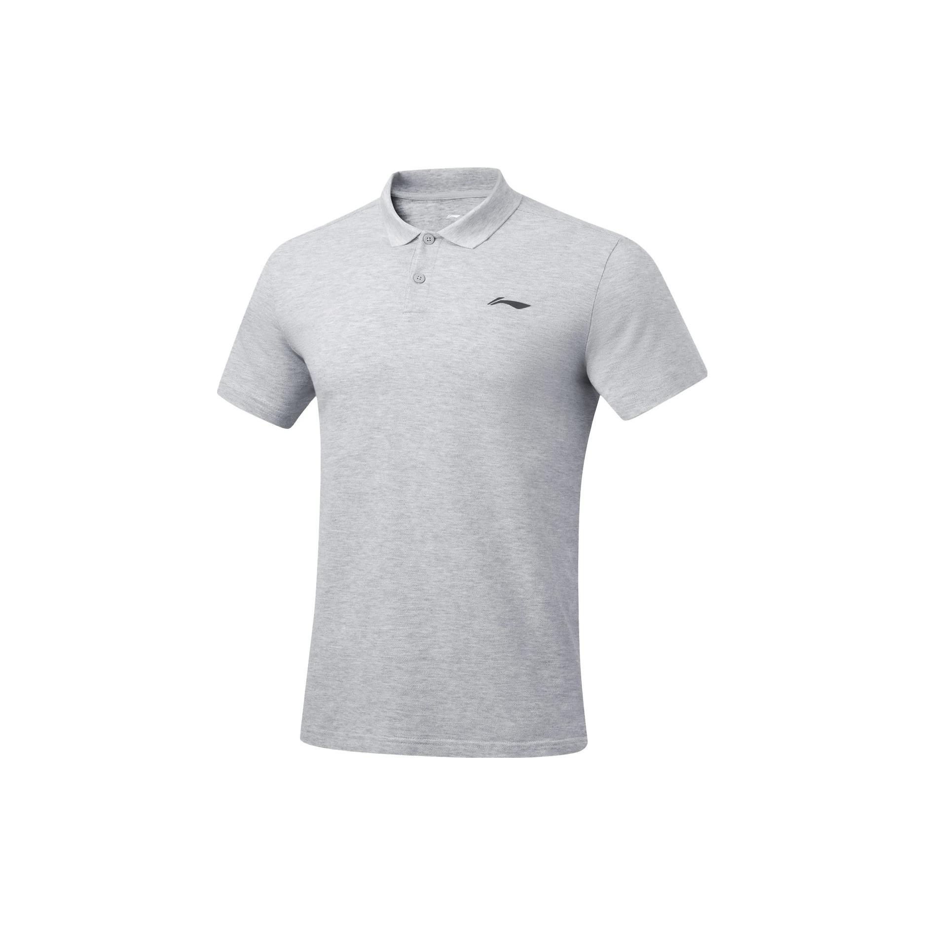 Li-Ning Plain Short Sleeve Polo Shirt  Grey  Men s APLT029-9 XXL