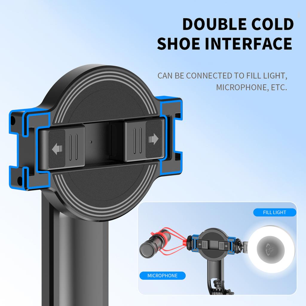 Extendable Selfie Stick Tripod for Phone Max. Length 130cm with Detachable Magnetic Phone Clip Remote Shutter 1 4 Inch