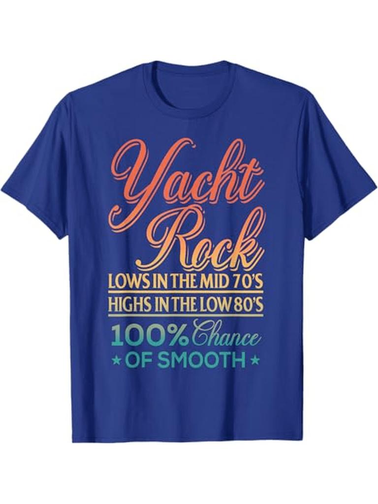 Retro Yacht Rock Music T-Shirt 100% Cotton O-Neck Short Sleeve Summer Casual Mens T-shirt Streetwear