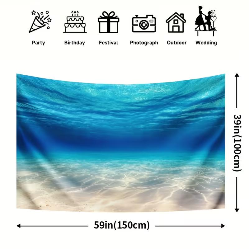 

Подводный Океанский Фон 150x100 см Синий Фон Морского Дна для Свадебной и Семейной Фотографии 47.2x31.5inch/120*80cm