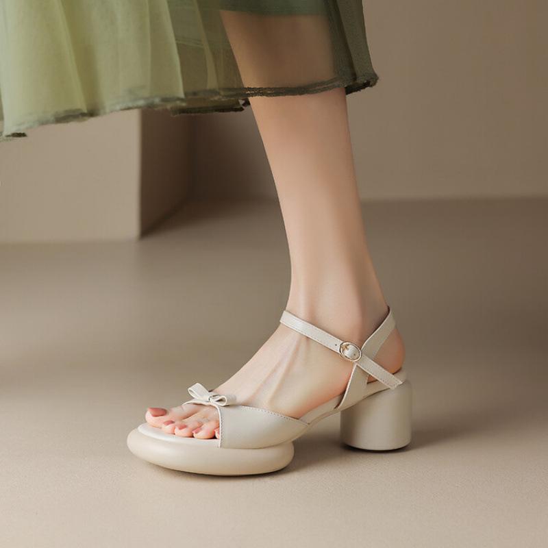New Comfortable High-heeled Sandals Women's Casual Solid Color Rubber Soft Sole Summer Wide Strip Rear Empty Sandals Large Size Women's Sandals