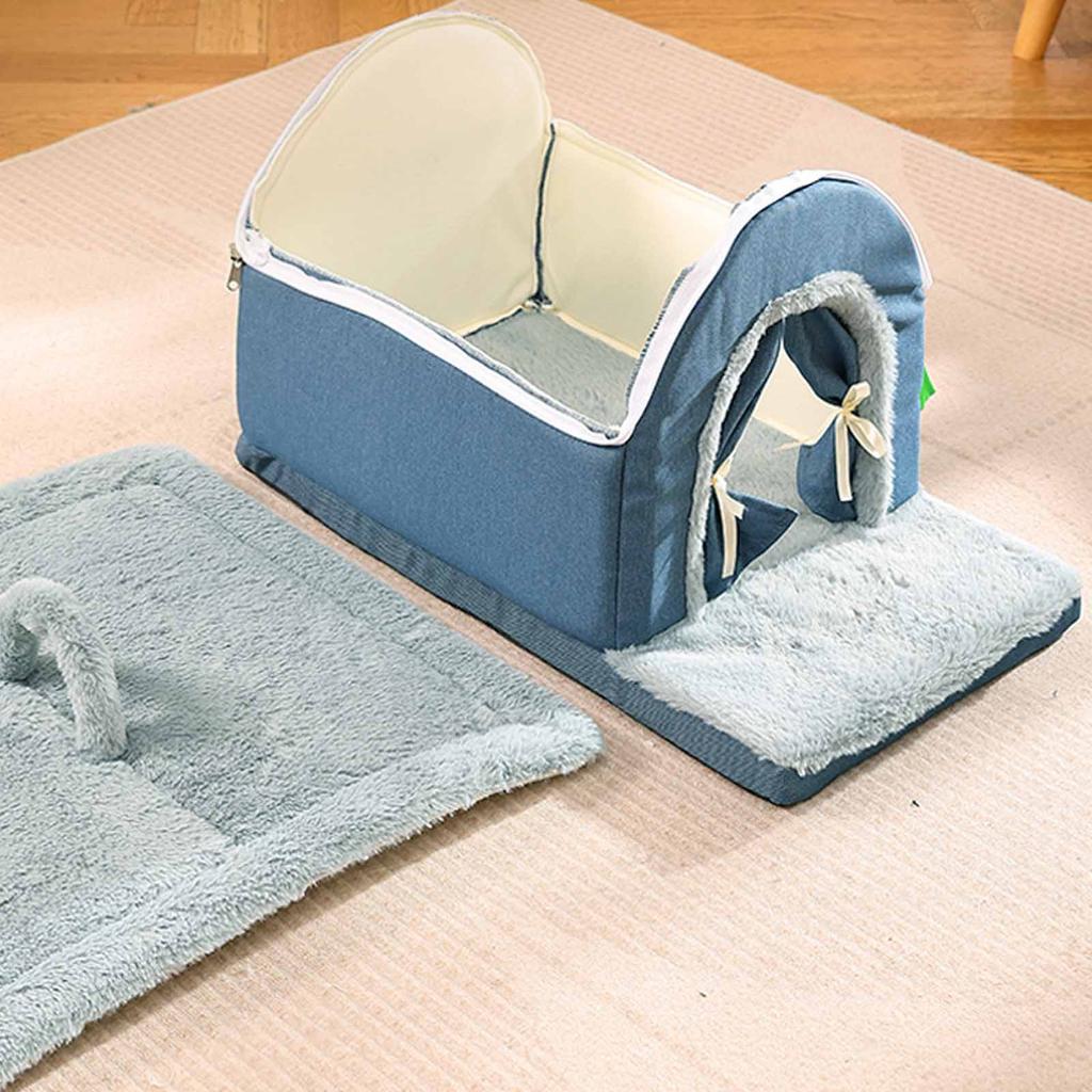 Thick Winter Dog Bed, Semi-Enclosed Villa Sleeping Pad for Cats & Dogs, Warm Comfortable Pet Bed for Home