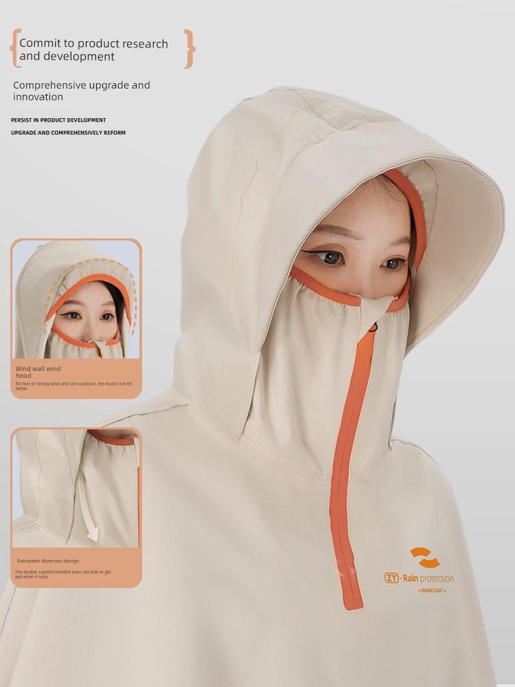 Oxford Cloth Electric Scooter Raincoat for Women, Long Full-Body Rain Poncho, Thickened and Enlarged to Cover the Feet, Specifically for Riding in