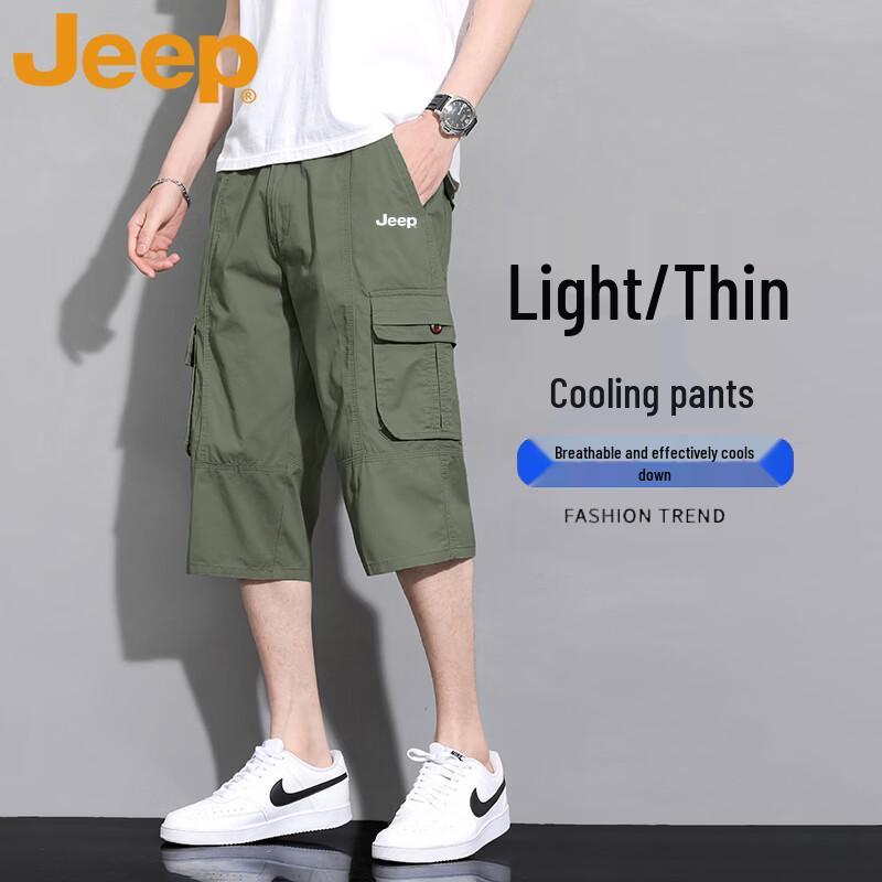 JEEP Men s Cotton Loose Fit Cargo Capri Shorts 4XL