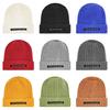 Casual And Unique By Fenrun Letter Print Knitted Hat Thick Striped Warm Cap