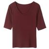 Sancai Women's Slim Fit V-Neck Short Sleeve T-Shirt