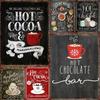 Tin Painting Christmas Coffee Signs for Cafe Shop Club Pub Bourbon Decorative Plaques Wine Wall Decoration Metal Sign Vintage