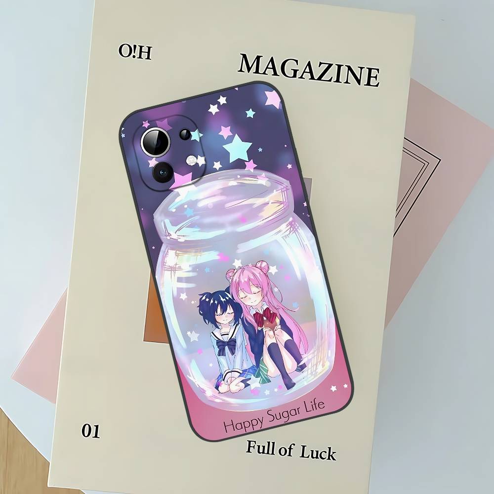 Happy Sugar Life Slim Black Shockproof Phone Case: Snug Fit For Xiaomi 12,11,12S Ultra & Redmi Note 11,10T,9,9A,8Pro,8T,5G