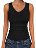 2026 Women's Slim-Fit V-Neck Ribbed Sleeveless Casual Top