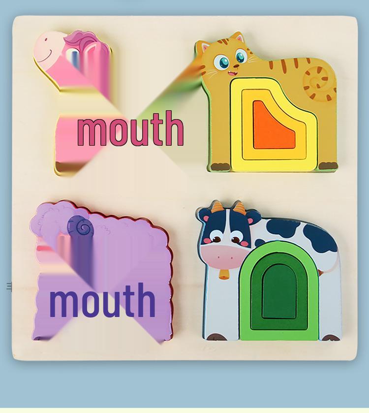 3D Animal Shape Matching & Color Training Puzzle Board for Kids
