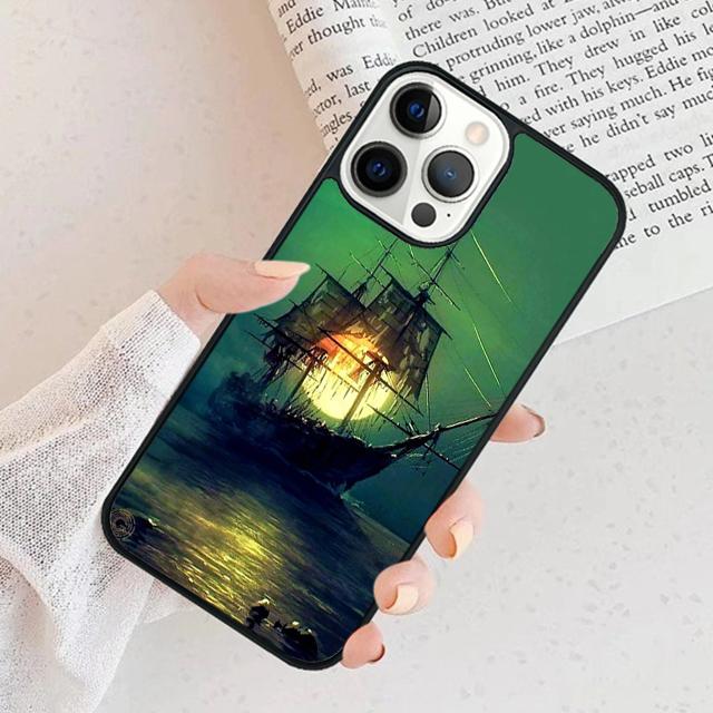 Sailing Pirate Ship Phone Case For iPhone 17 Air 15 16 Cover  11 13 14 Pro Max 12 Plus Max Fundas