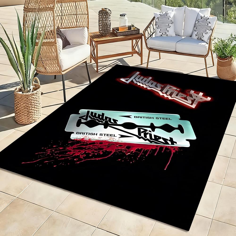 Rock Band J-judas Priest Floor Mat Soft Floor Mat Thickened Non-Slip Door Mat For Living Room Home Decor Flannel Rugs