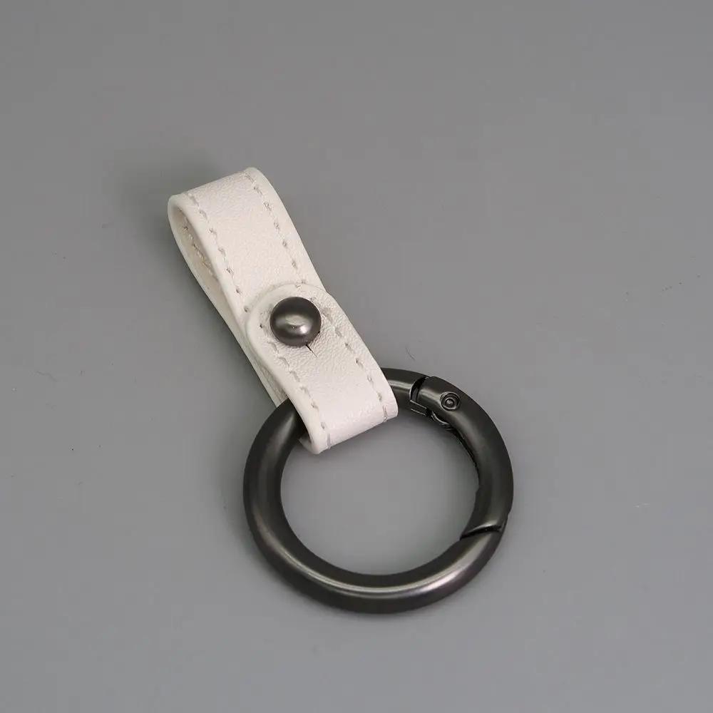 PU Leather Key Rings Zinc Alloy Ring Super Lightweight Cowhide Keychain Multi-purpose Man Car Keychain Outdoor Tool