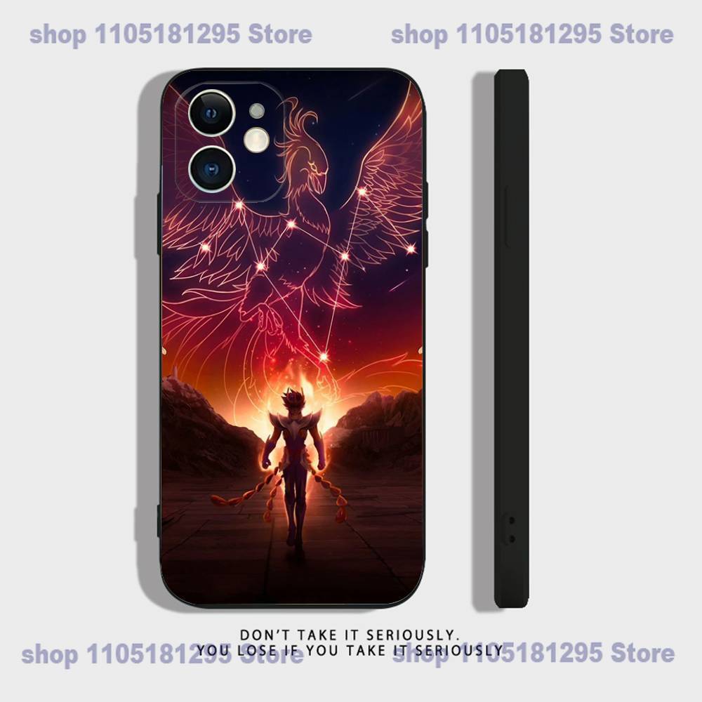S-Saint Seiya Knights Phone Case For iPhone 17,16,15,14,13,12,11,XR,Pro,XS,Max,XR,Plus,Mini Soft Silicone Black Shockproof