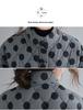 2024 Plus Size Women's Retro Argyle Short Quilted Cotton Jacket with Polka Dots