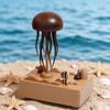 Wooden Mechanical Jellyfish Decorative Sculpture Handcrafted Stress Relief Gift Home Office Desk