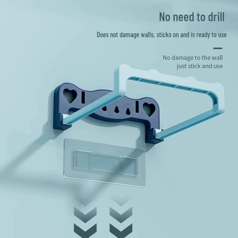 Foldable Wall-Mounted Bathroom Organizer: Punch-Free Storage Shelf & Basin Rack