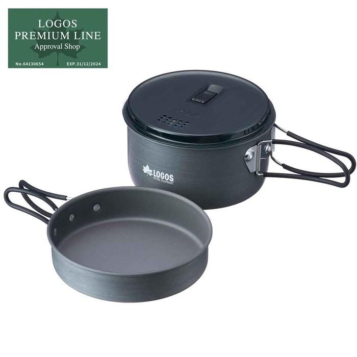 LOGOS Cooking Set 81210211 Gray (Pot: Approx. Diameter 16.5 X Height 8.2cm / Total Length 25cm)