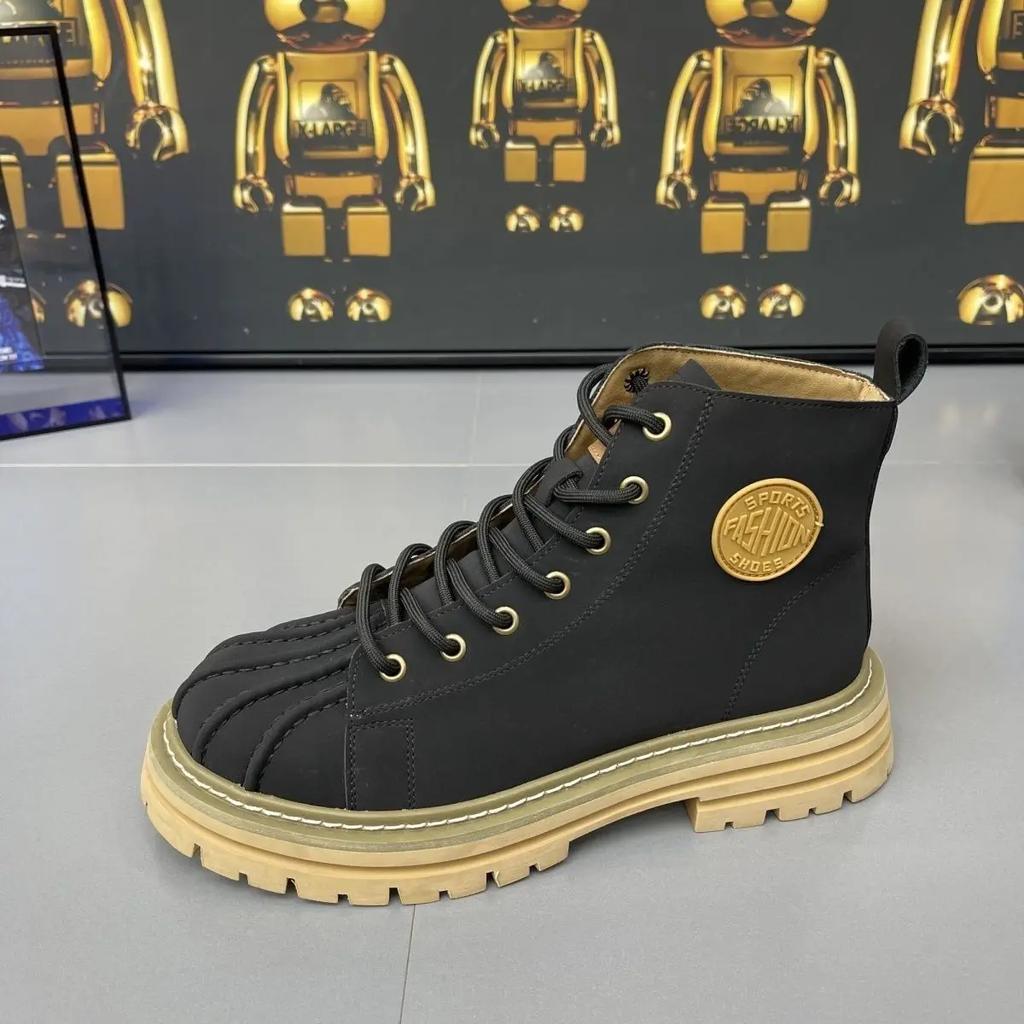 Fashion Thick Sole New In Retro Man Casual Boots Platform Cowhide Elegant Leather Shoes for Men Designer Classic Original Social On Sale