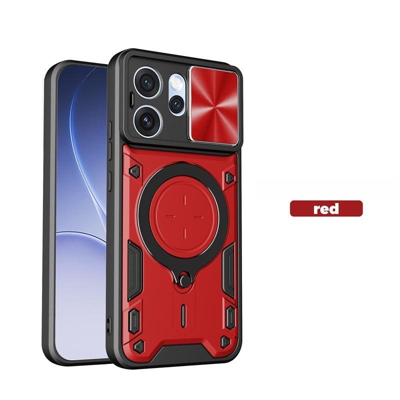 For OPPO Reno 15 F FS 5G Slide Camera Protection Armor Phone Case For OPPO Reno 15 Pro Max Car Magnetic Holder Metal Ring Cover