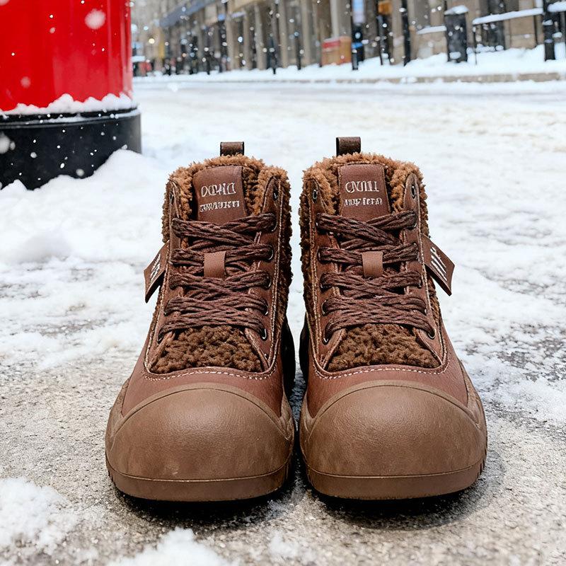 Autumn and winter snow boots women's new velvet short boots high-top casual sports shoes non-slip thickened cotton shoes