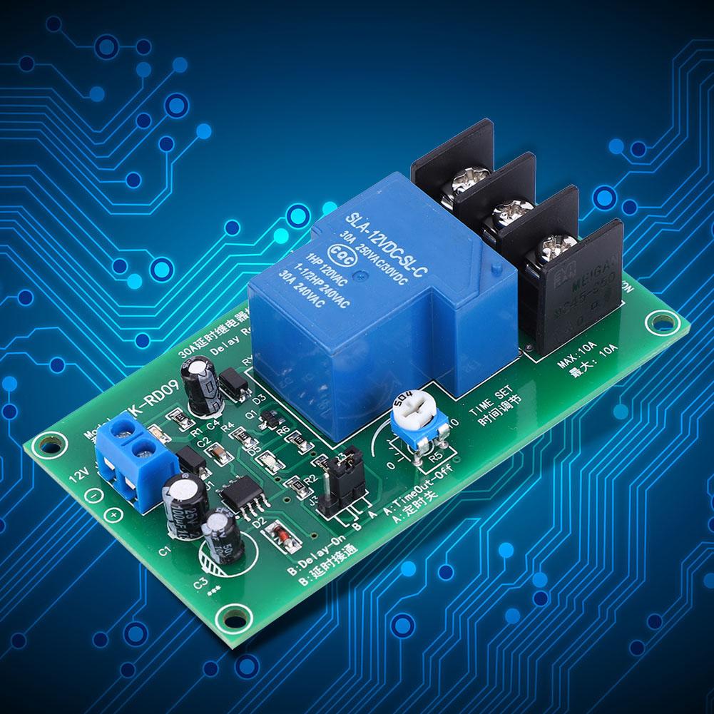 30A DC 12V Delay Timing Relay Module Delay Timer Board 0.15 Seconds Time Range