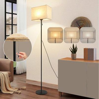 Living Room Floor Lamp - NETTLIFE - Model 134 Cm - Dimmable LED - Fabric Lampshade - Temp. 3000–6500K