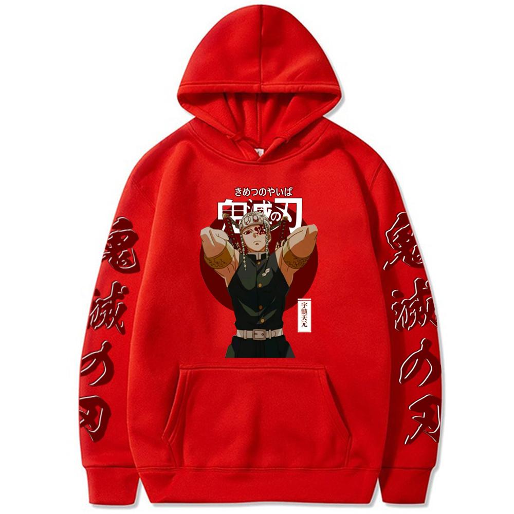 Demon Slayer Japan Anime Uzui Tengen Hoodies Loose Casual Streetwear Kimetsu No Yaiba Aesthetic Graphics Winter Warm Sweatshrits