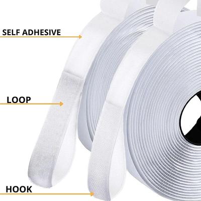 25M Stark Selbstklebendes Klettband Nylon Aufkleber Klettband mit Kleber für DIY Kleidung Bastelzubehör