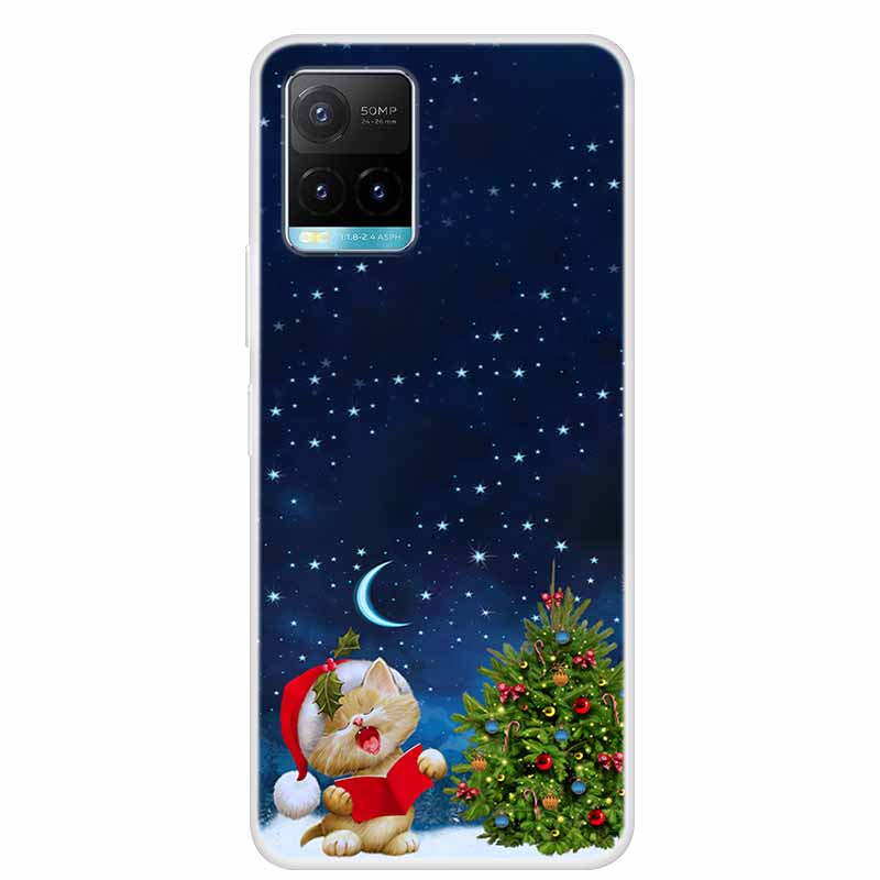 Christmas For Vivo Y21s Case TPU Soft Silicone Back Cover Case For Vivo Y21s V2110 Shockproof Coque VivoY21s Shell Cartoon Funda