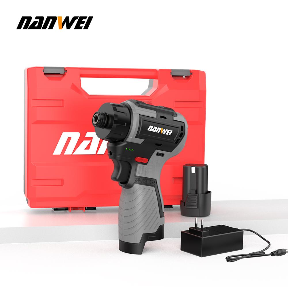 NANWEI 16.8V Lithium-ion Cordless Electric Drill Handheld Universal Electric Brushless Dual-Speed Screwdriver, Multi-functional Cordless Screwdriver