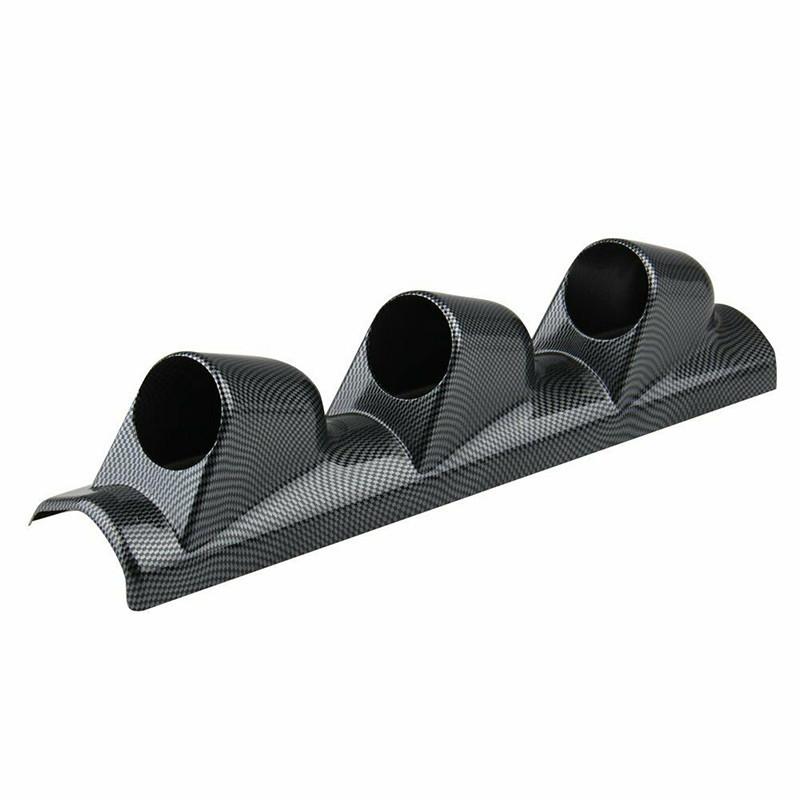 Universal 52mm Car Gauge Pod Universal Black/Carbon Three Hole Car Meters Holder A-Pillar Pod Triple Gauge Holder