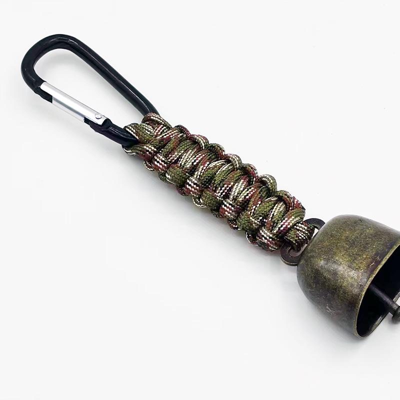 Outdoor Camping Warning Bell with Paracord Keychain Lanyard