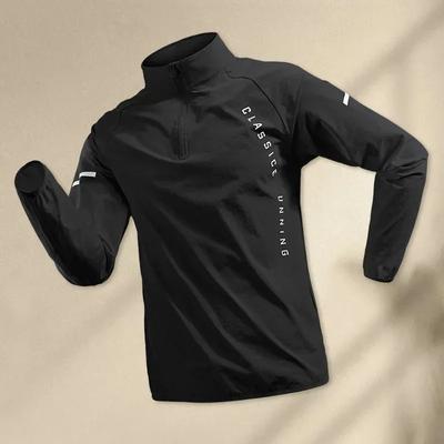 Weiße Herren Laufjacken Fitnessstudio Reißverschluss Sportjacke Joggen Training Fitness Sweatshirt Lässige Lauf-Sportbekleidung