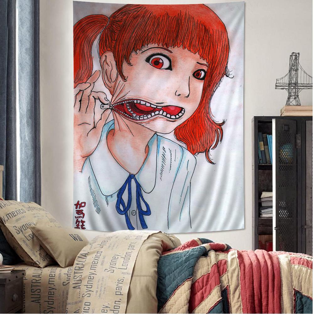 Shintaro Kago Horror Comic Colorful Tapestry Wall Hanging Hanging Tarot Hippie Wall Rugs Dorm Home Decor 50x70cm