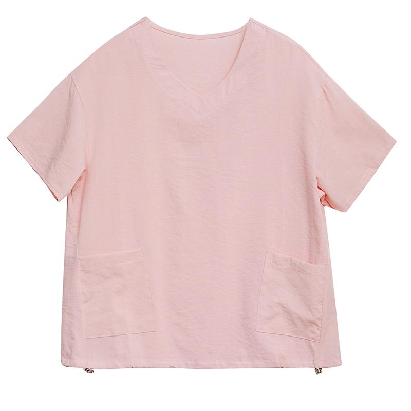 DIMANAF 2026 Plus Size Summer Women T-Shirts Casual Lady Tops Tunic Shirt Oversize Loose Tees Cotton Solid